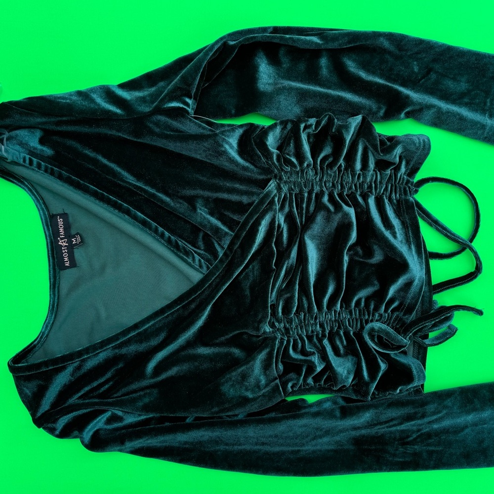 Green Velvet Top